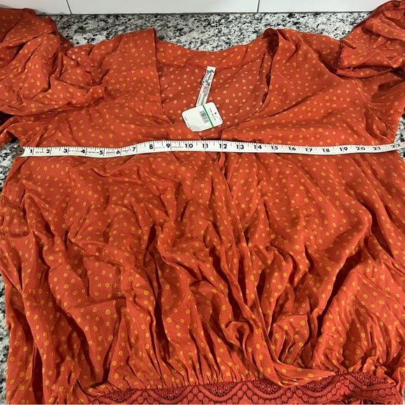 Free People Orange Makin’ Waves Bodysuit Size Large NWT - Picture 7 of 7